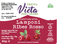 etichetta confettura di lamponi e ribes rosso